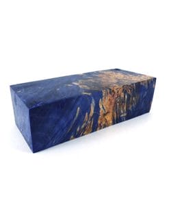 stab wood block maple burl 100058 blue