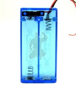 2xaa blue transparent battery mod box with switch