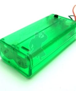 2xaa green clear battery mod box with switch