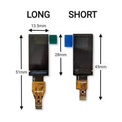 Long and short tail 0.96" TFT color screen dimensions