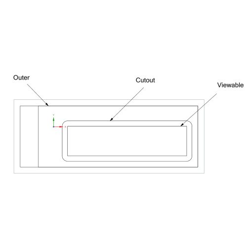 DNA Large Screen OLED Screen / Cutout / Viewable Areas DXF